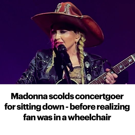 Toe-curling moment Madonna scolds concertgoer for sitting down at her Los Angeles concert – before realizing fan was in a WHEELCHAIR