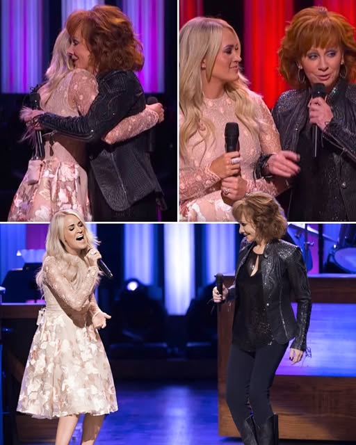 Reba McEntire and Carrie Underwood Create an Unforgettable, Goosebumps-Worthy Moment with a Surprise Duet of “Does He Love You” at the Grand Ole Opry