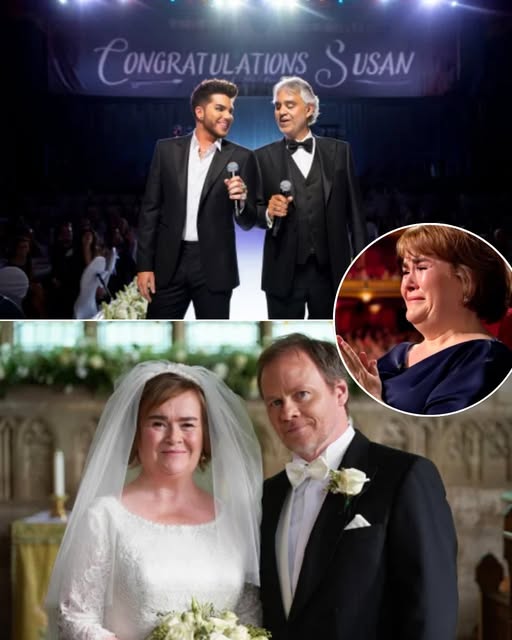 “THE WEDDING OF THE CENTURY: Andrea Bocelli and Adam Lambert Move Guests to Tears with Stunning Duet at Susan Boyle’s Fairytale Ceremony”