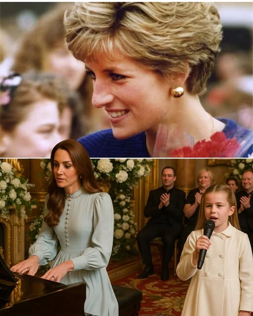 A Whisper for Diana: Princess Charlotte’s Heartfelt Tribute Moves the Nation In the Quiet Glow of Candlelight at Kensington Palace, a Deeply Moving Moment Unfolded on What Would Have Been Princess Diana’s 64th Birthday. No Cameras, No Ceremony—Just Music, Memory, and Love. Princess Charlotte, Standing Beside Her Mother, Princess Kate, Bravely Took the Microphone. Her Hands Trembled, but Her Voice—Fragile and Filled With Emotion—Carried the Weight of Generations. As Kate Gently Played the Opening Notes of Elton John’s “Your Song”, Charlotte Began to Sing. It Wasn’t Polished. It Wasn’t Rehearsed. But It Was Heartbreakingly Sincere. A Granddaughter Singing to the Grandmother She Never Met, Guided by the Mother Who Knew What This Tribute Truly Meant